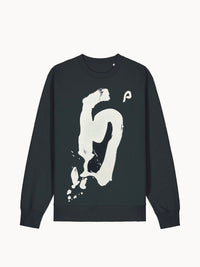 "brush stain" fekete férfi pulóver