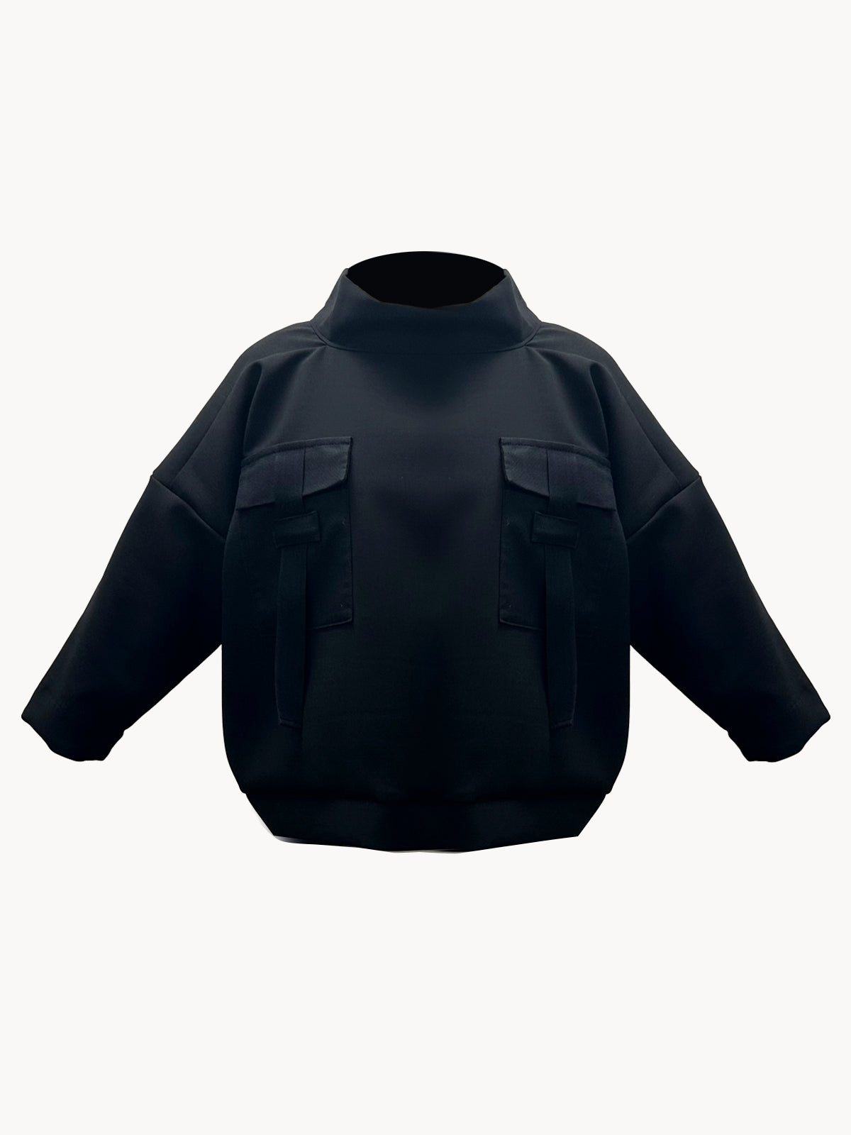 ZW black oversized women's sweater with pockets