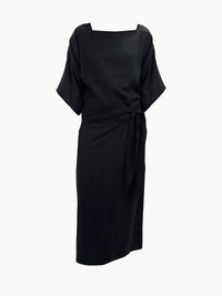 ZW black tie-waist midi dress