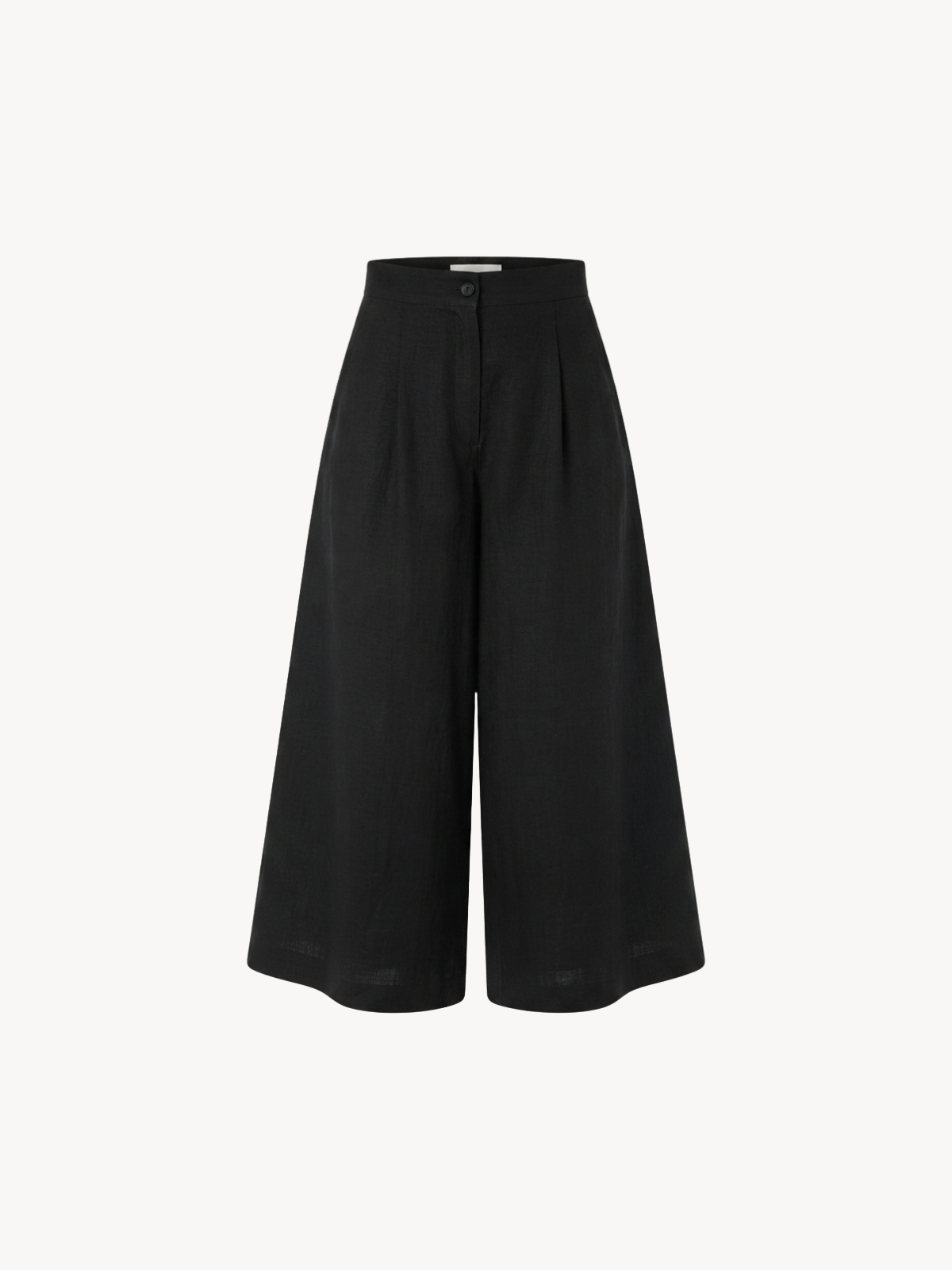 Black linen women's culotte trousers