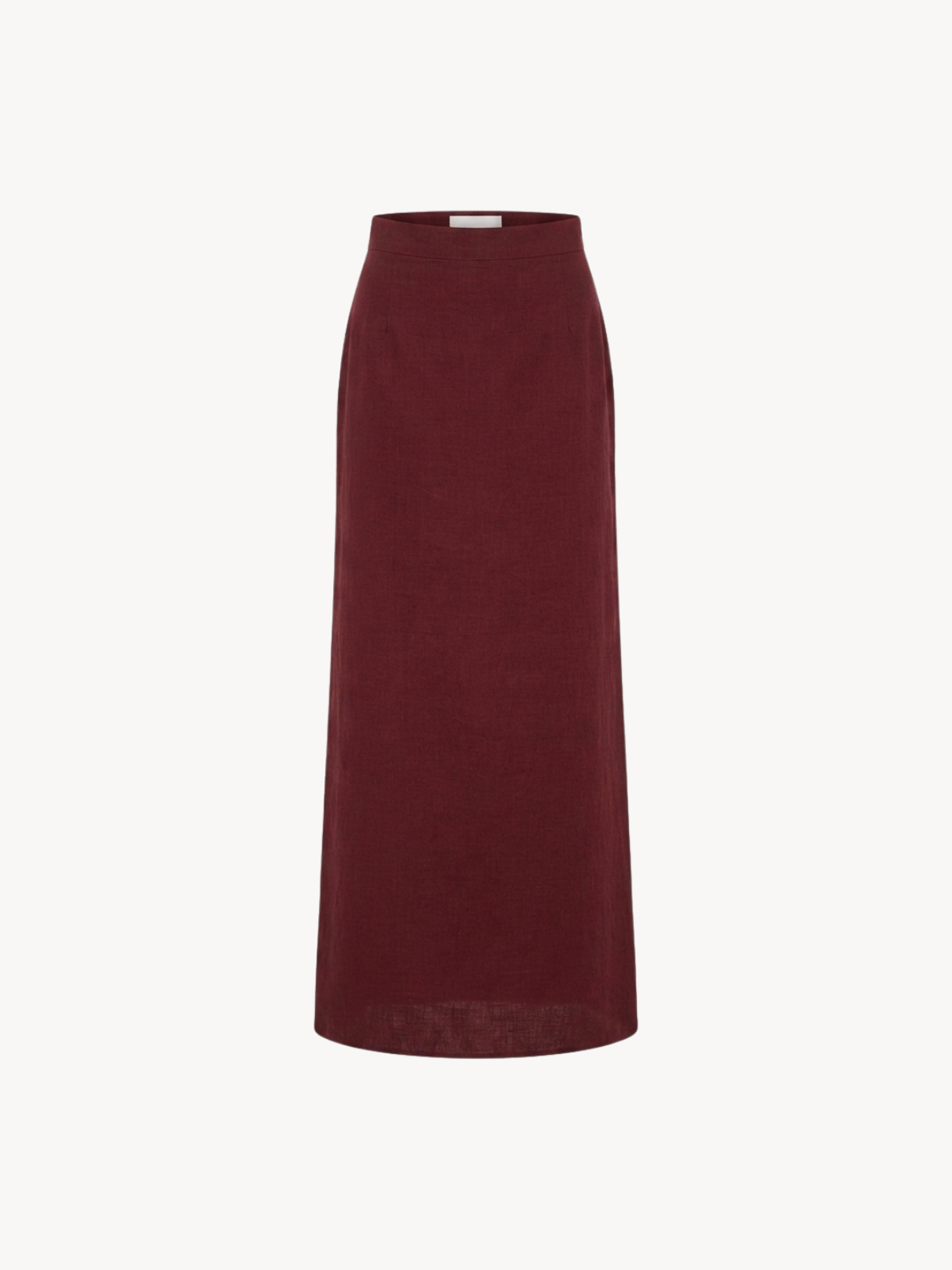 Burgundy linen women's maxi skirt