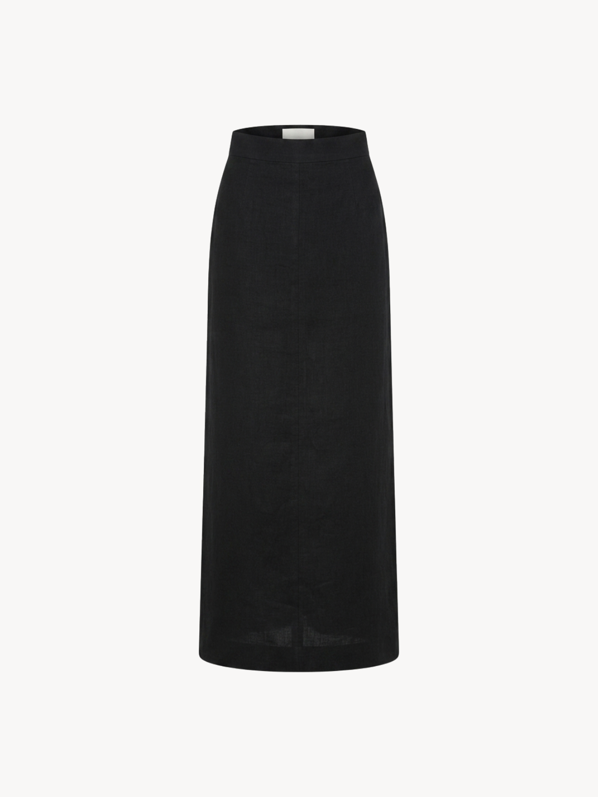 Black linen women's maxi skirt