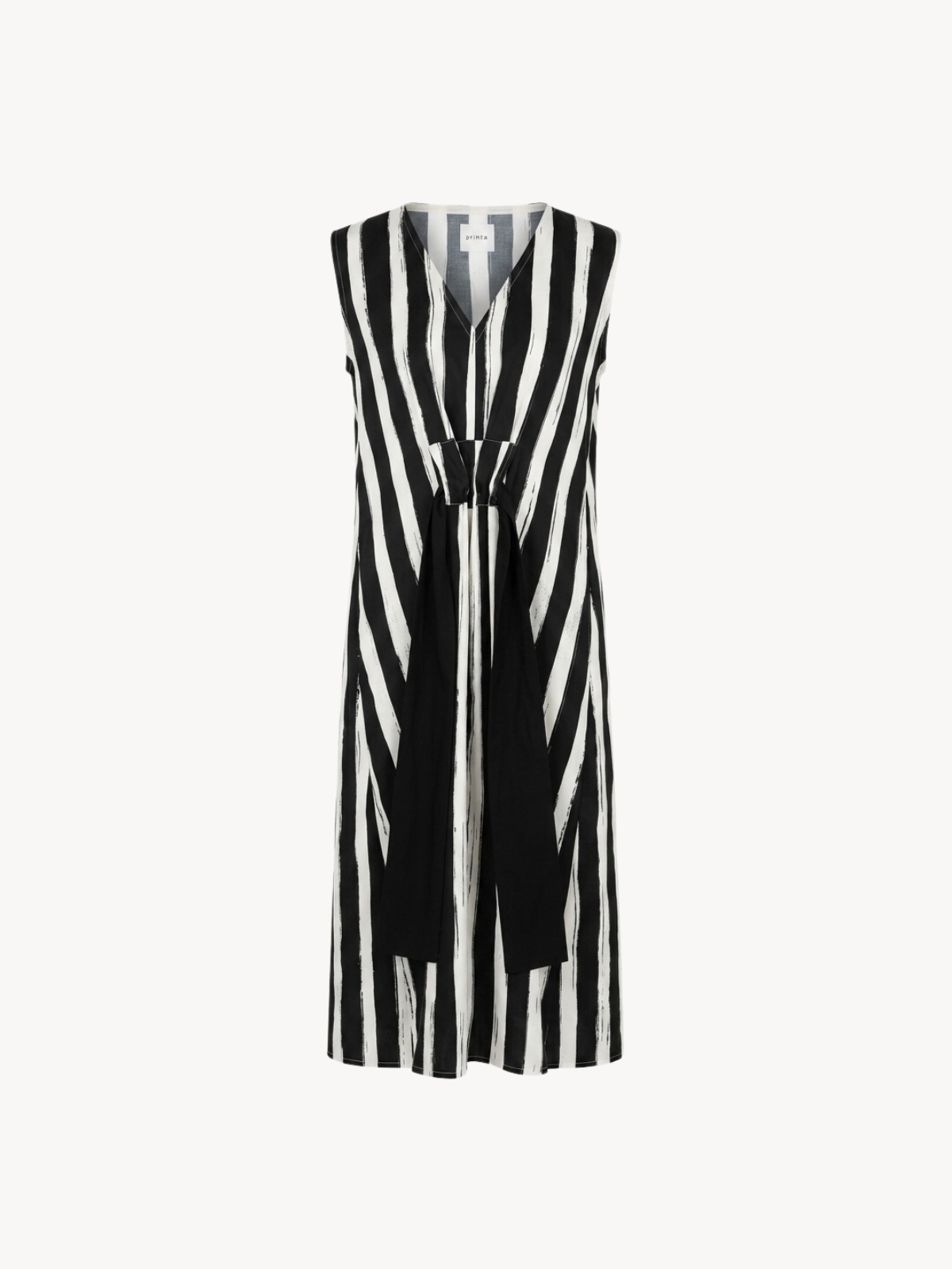 ZW natural-black striped midi dress