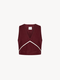 Burgundy linen top