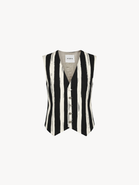 Natural black striped women's vest