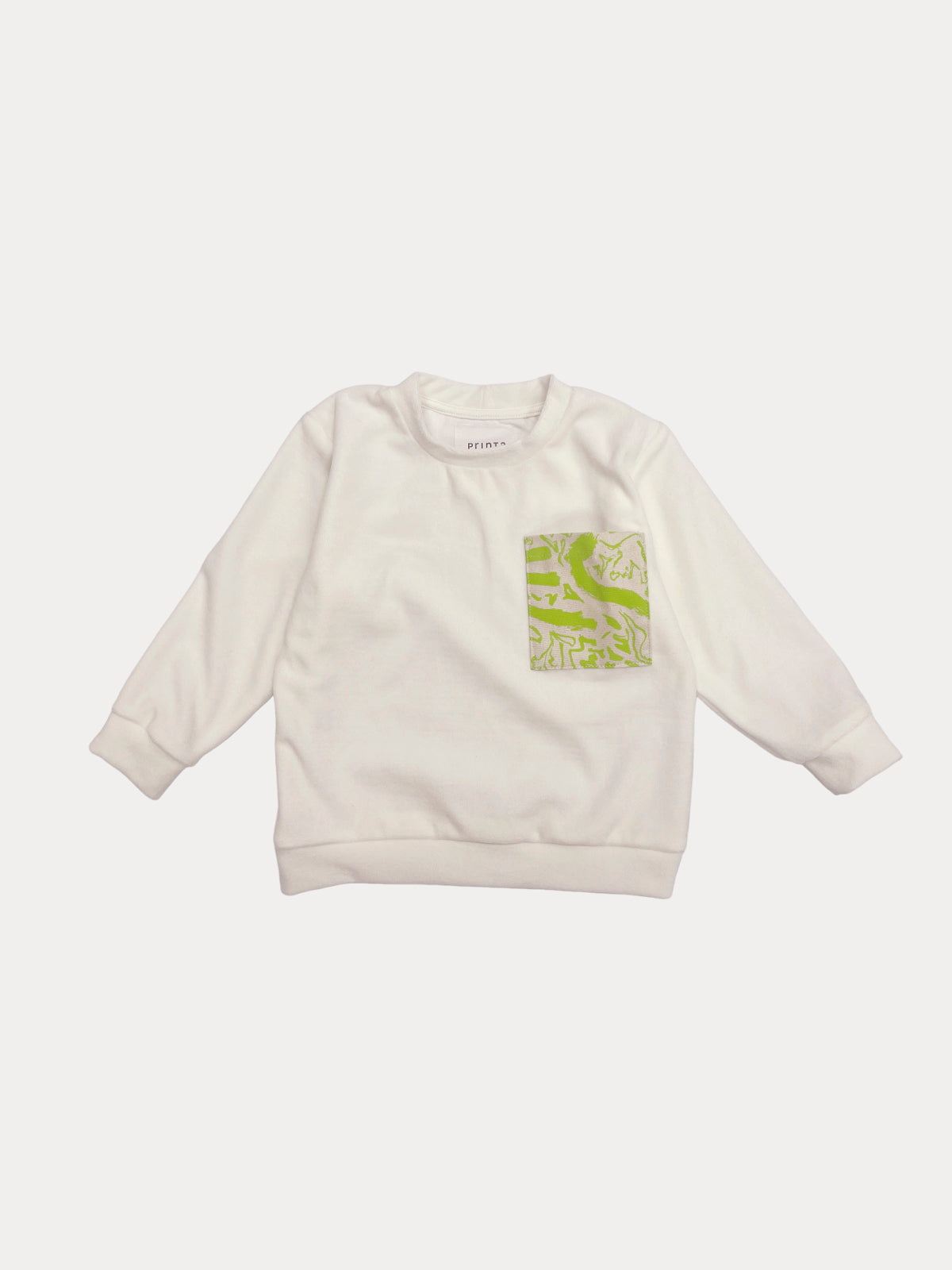 White children's sweater with pockets