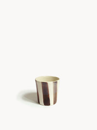 Striped natural brown small mug