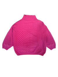 Fukszia kötött oversized uniszex pulóver - ARCHIVE