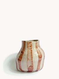 A large striped vase