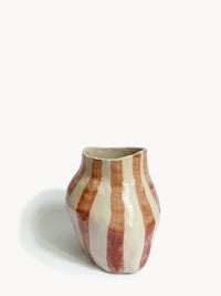 A large striped vase