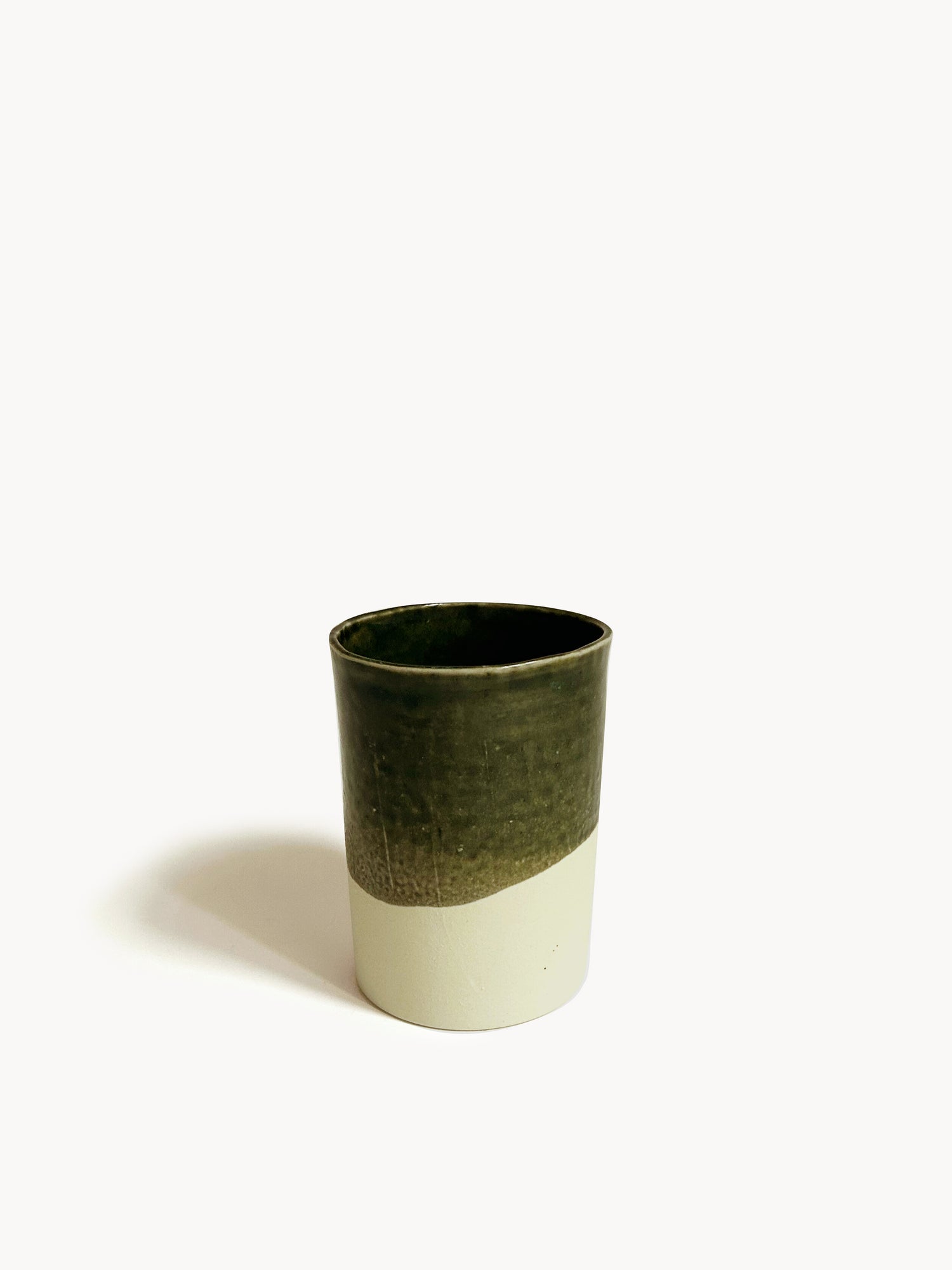Green-glazed large mug