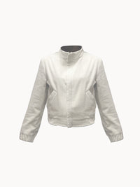 Ecru women's corduroy bomber jacket