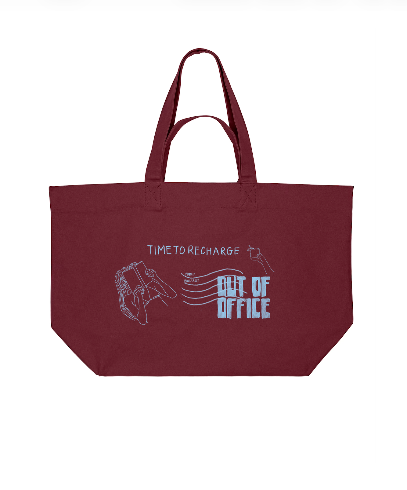 Out of Office bordó shopper