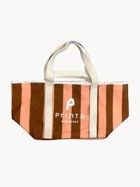 Barna-barack csíkos shopper