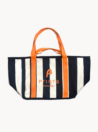 Natúr fekete csíkos shopper