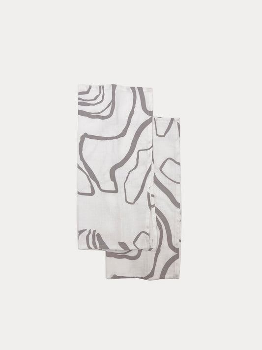 White vintage napkin with Journey pattern