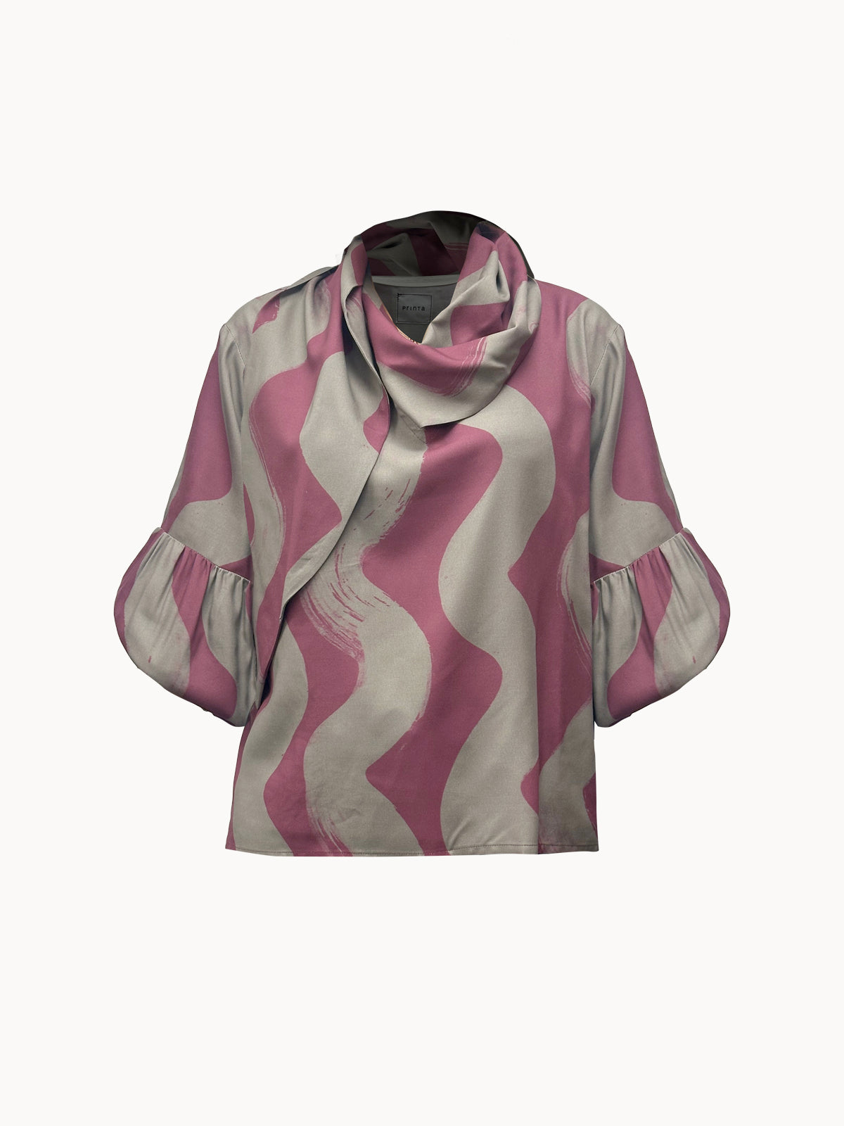Vague immense grey-purple wavy women's blouse