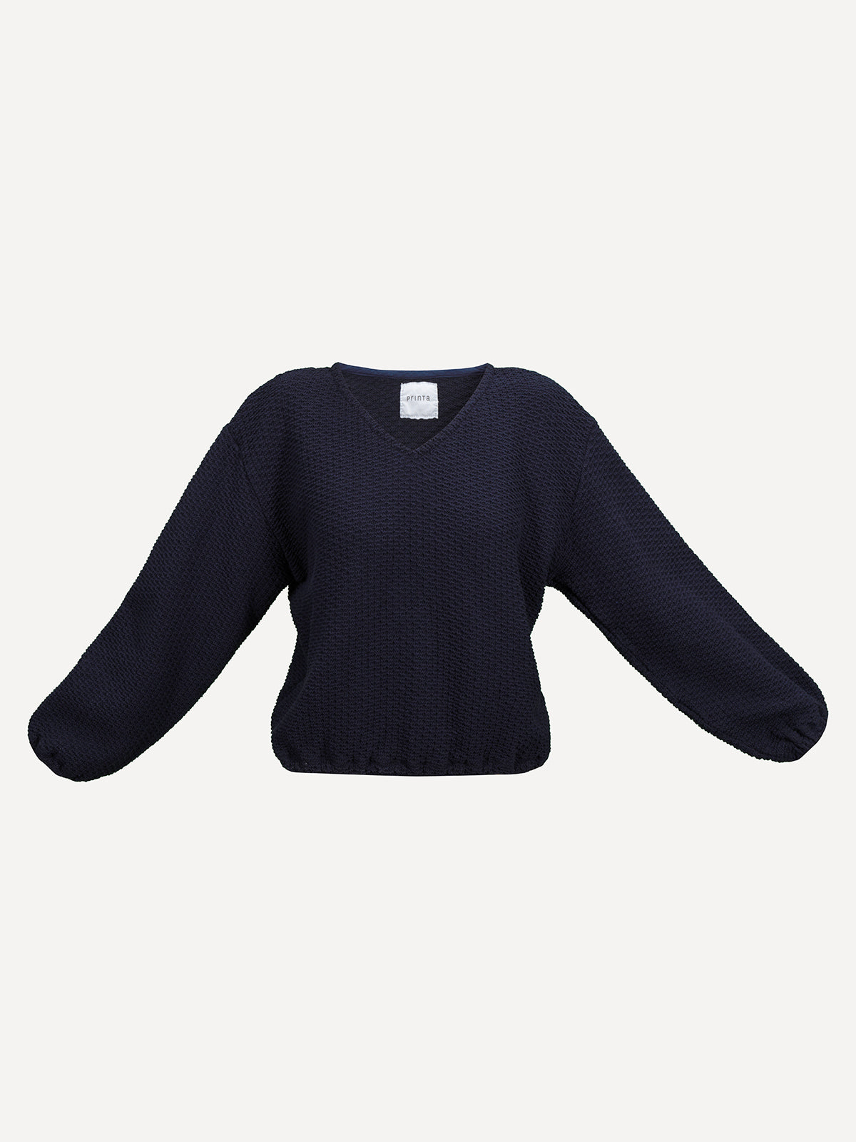 <transcy>Thin "V" neck knitted sweater in blue</transcy>