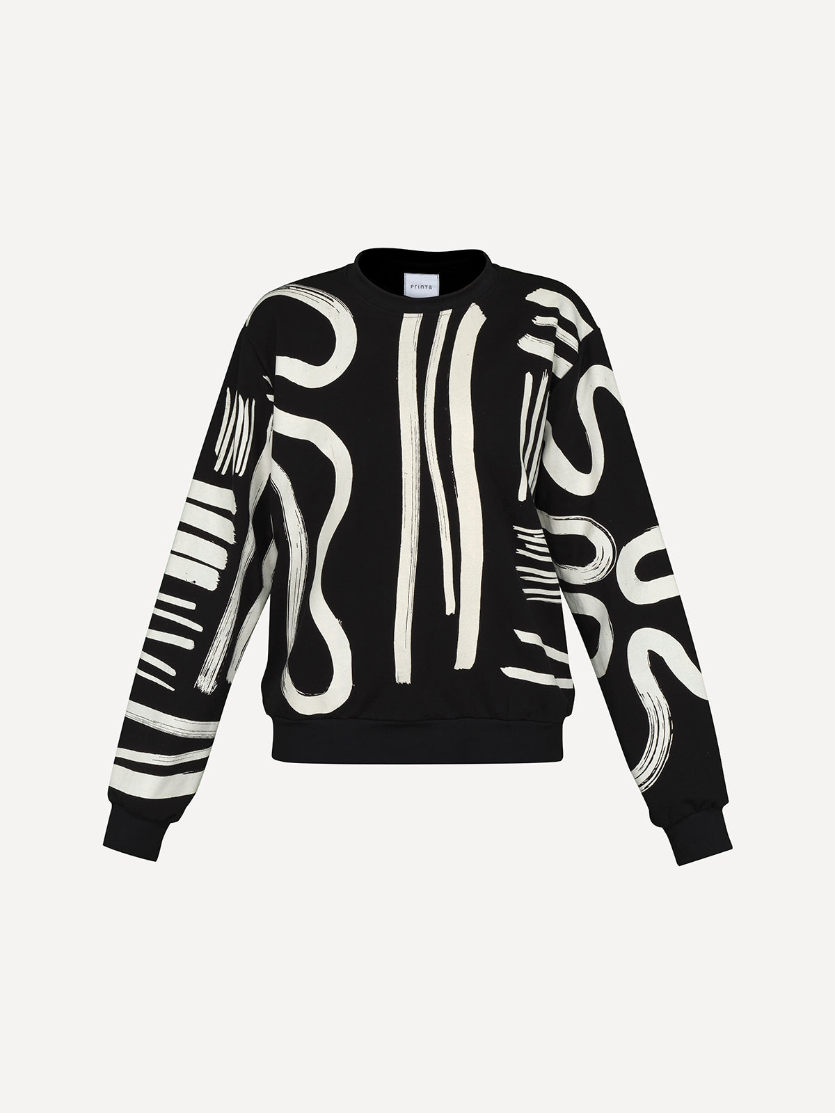 Curves and stripes black unisex pullover