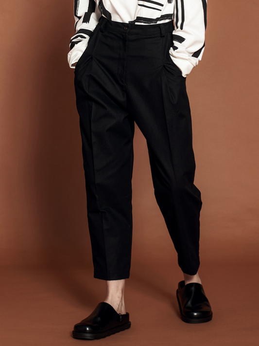women's black iron-on trousers