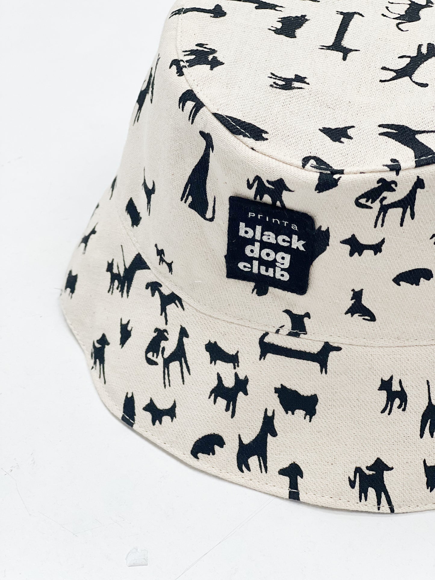 Bucket hat for childrens with Black dog club pattern