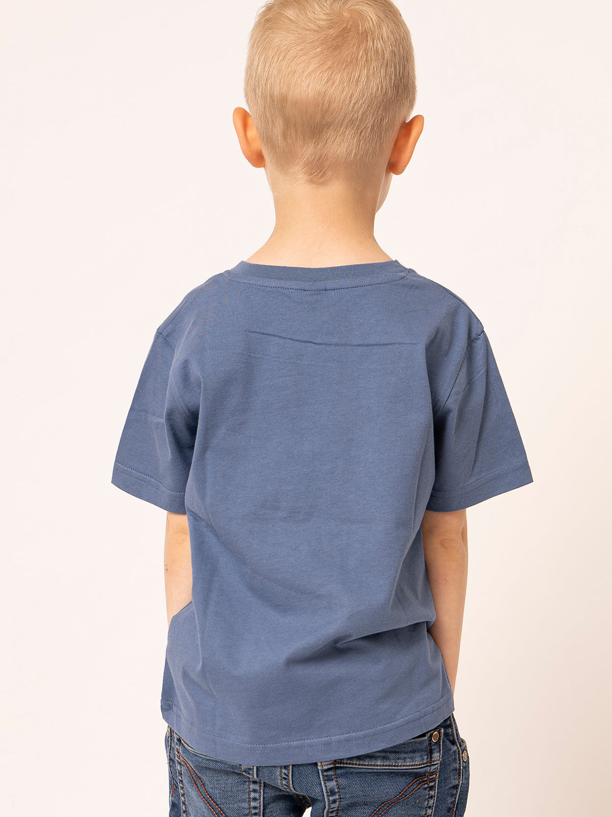 Blue children's t-shirt with Balaton pattern
