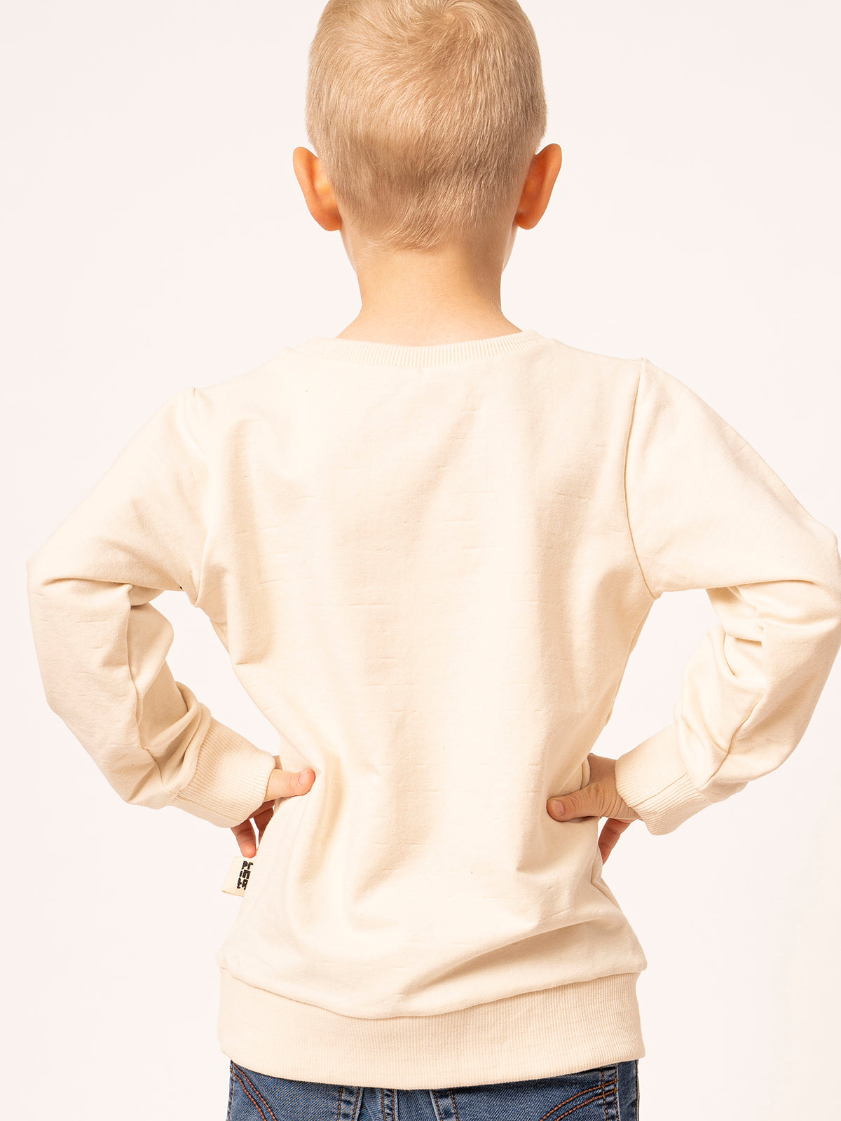 Natural children's sweater with shirt lining