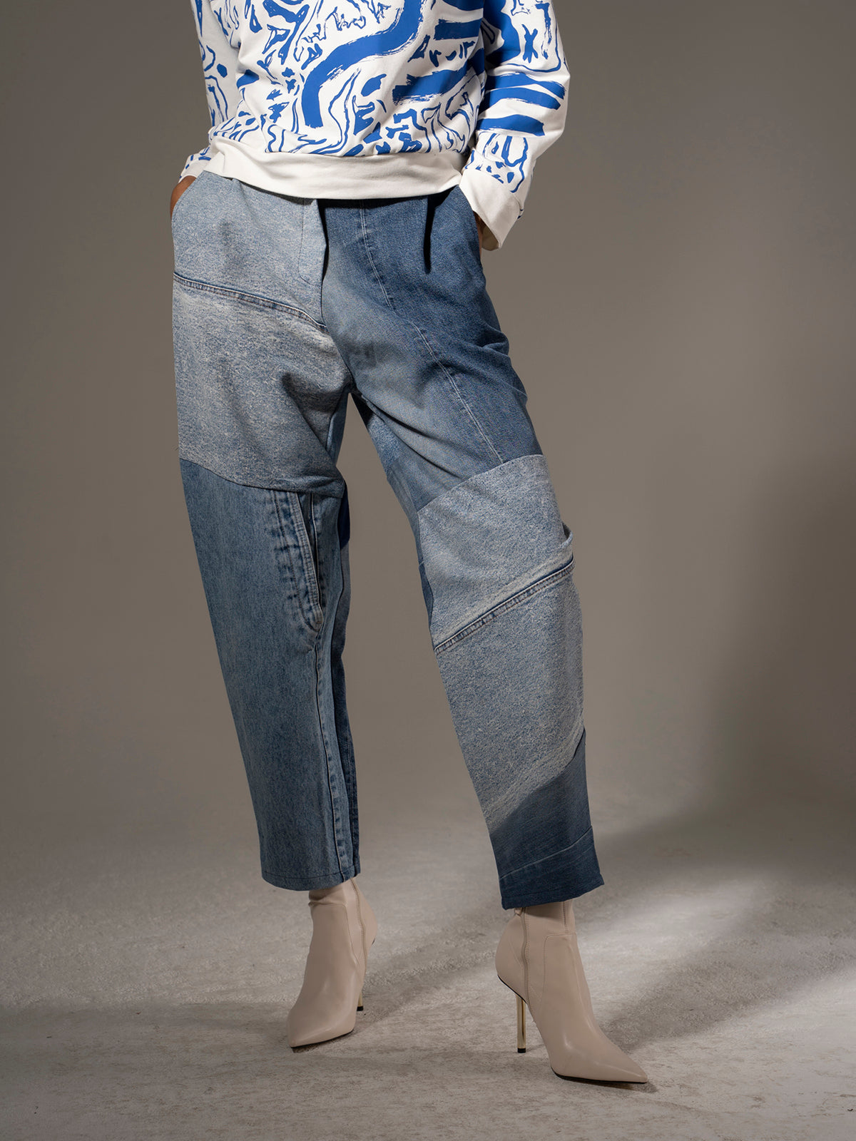 Jeans upcycling slouchy women's pants