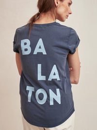 Balaton mintás kék női póló