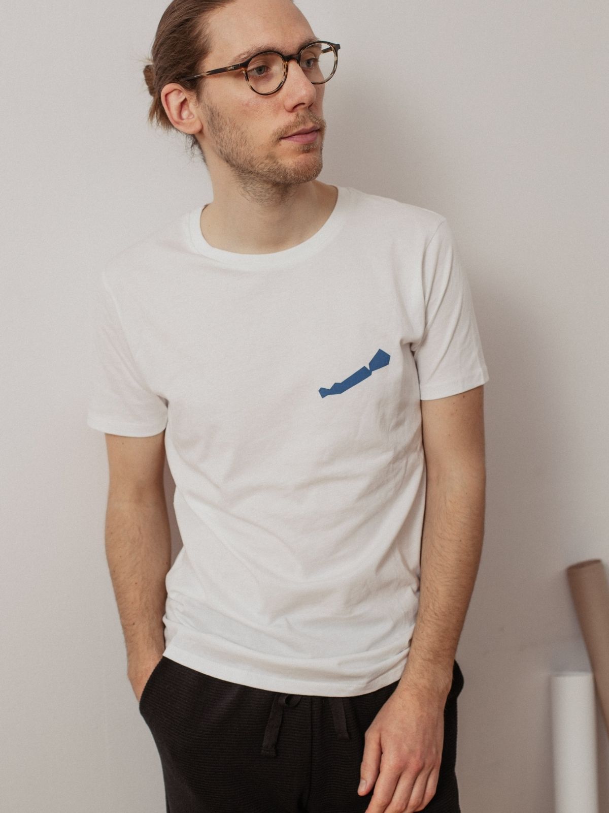 White men's t-shirt with Balaton pattern