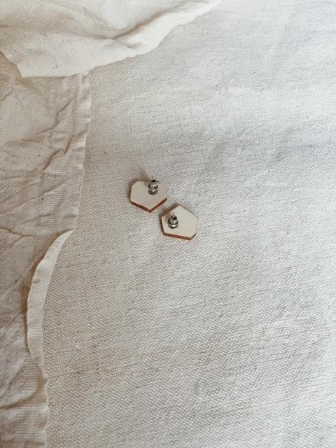 Geometric small pattern medium wooden earrings