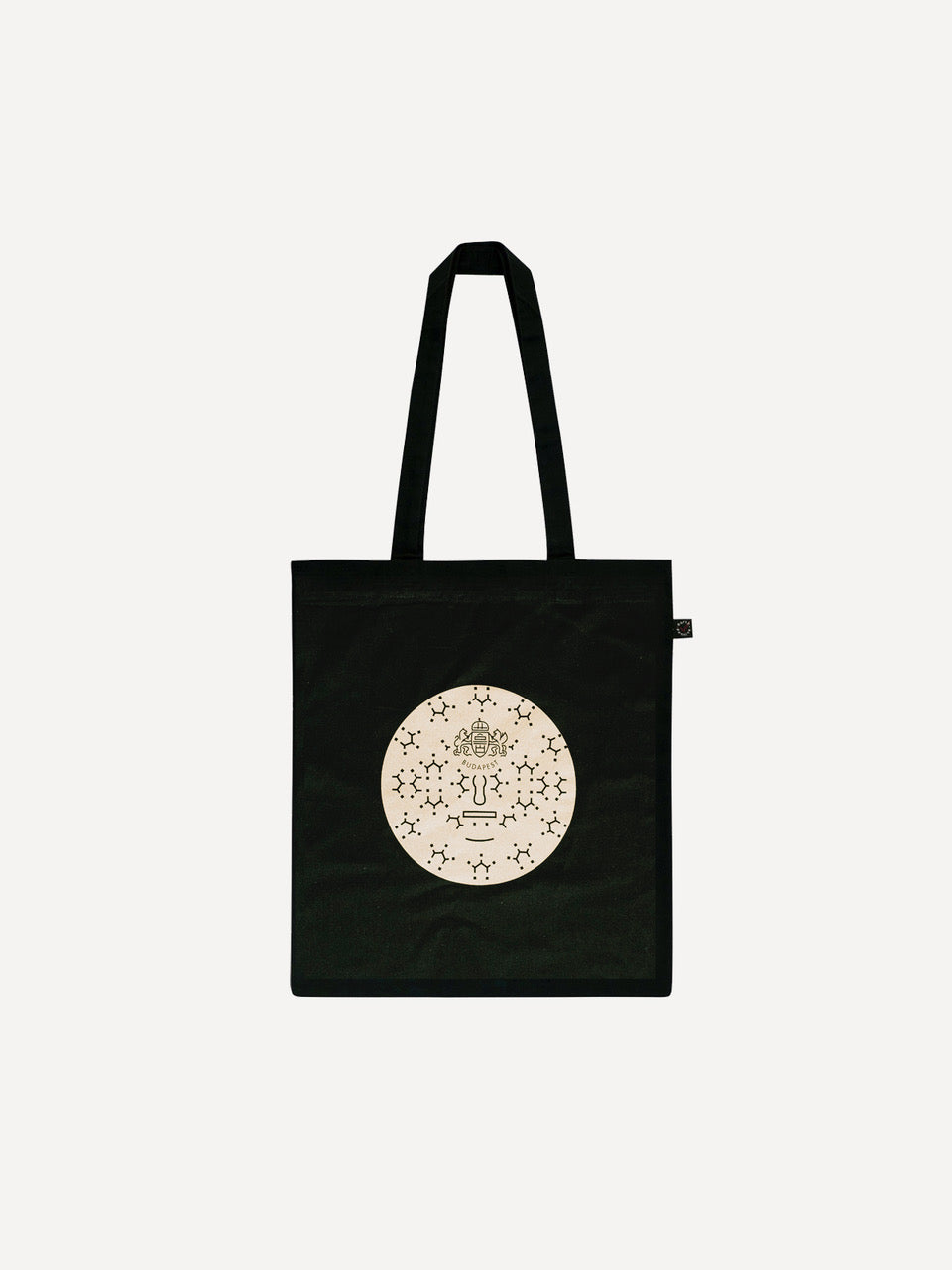Canvas bag with black channel lid