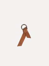 Knotted, brown leather key ring
