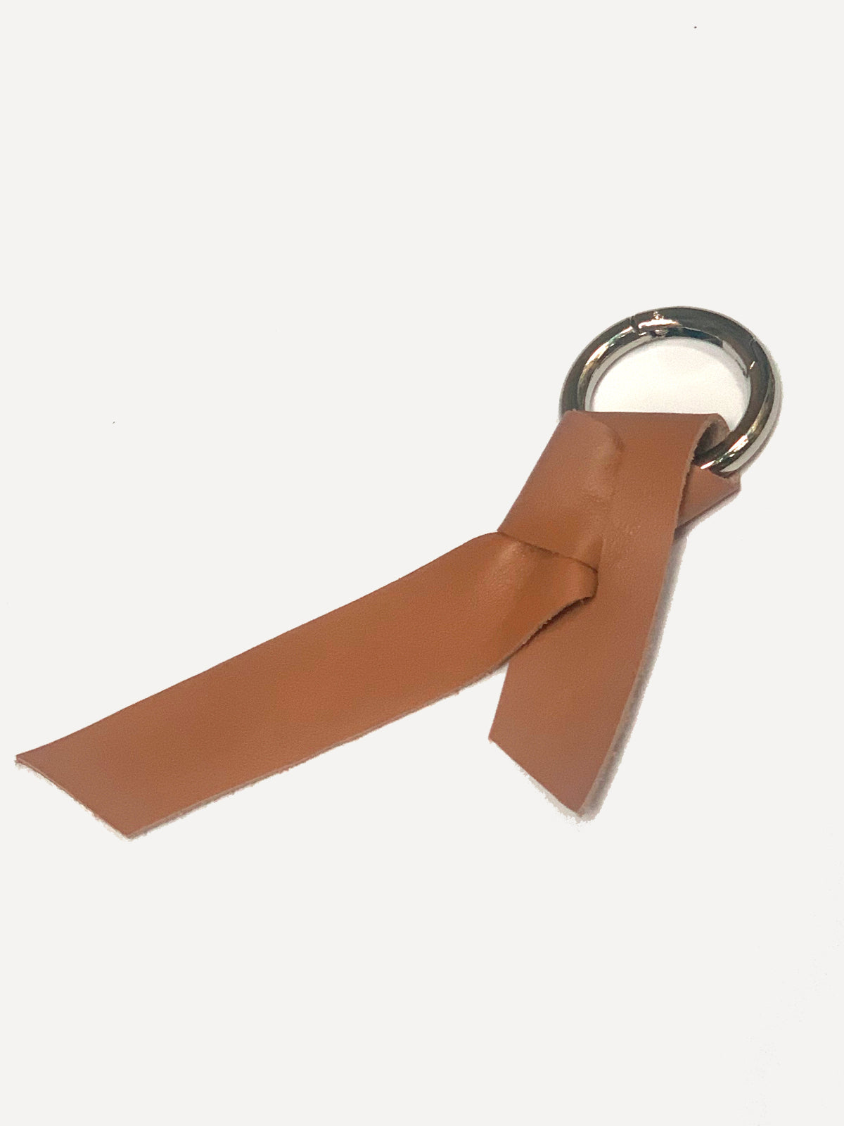 Knotted, brown leather key chain