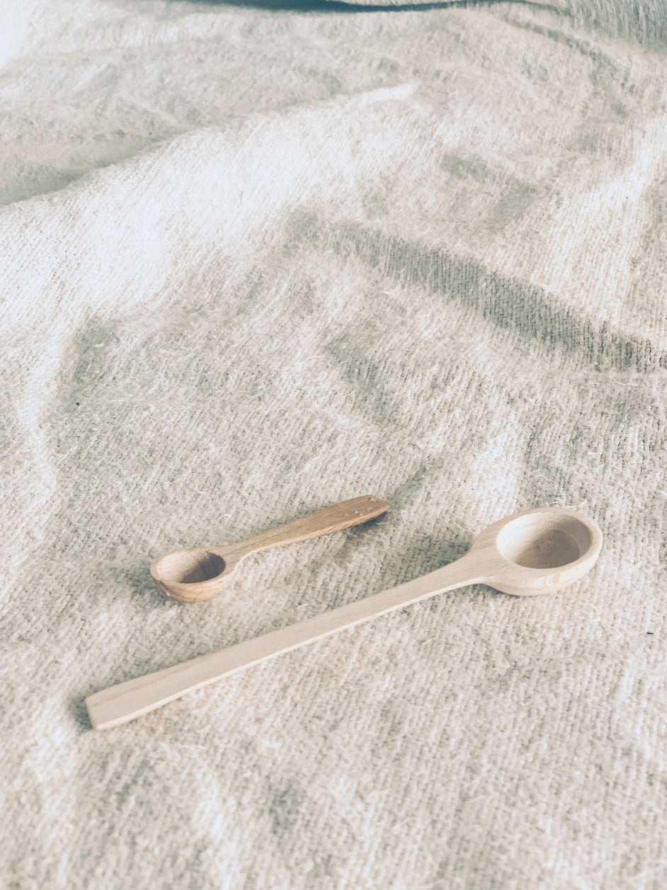 Wooden spice spoon in two sizes