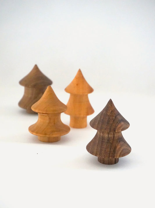 Small Christmas tree standing ornament made of wood