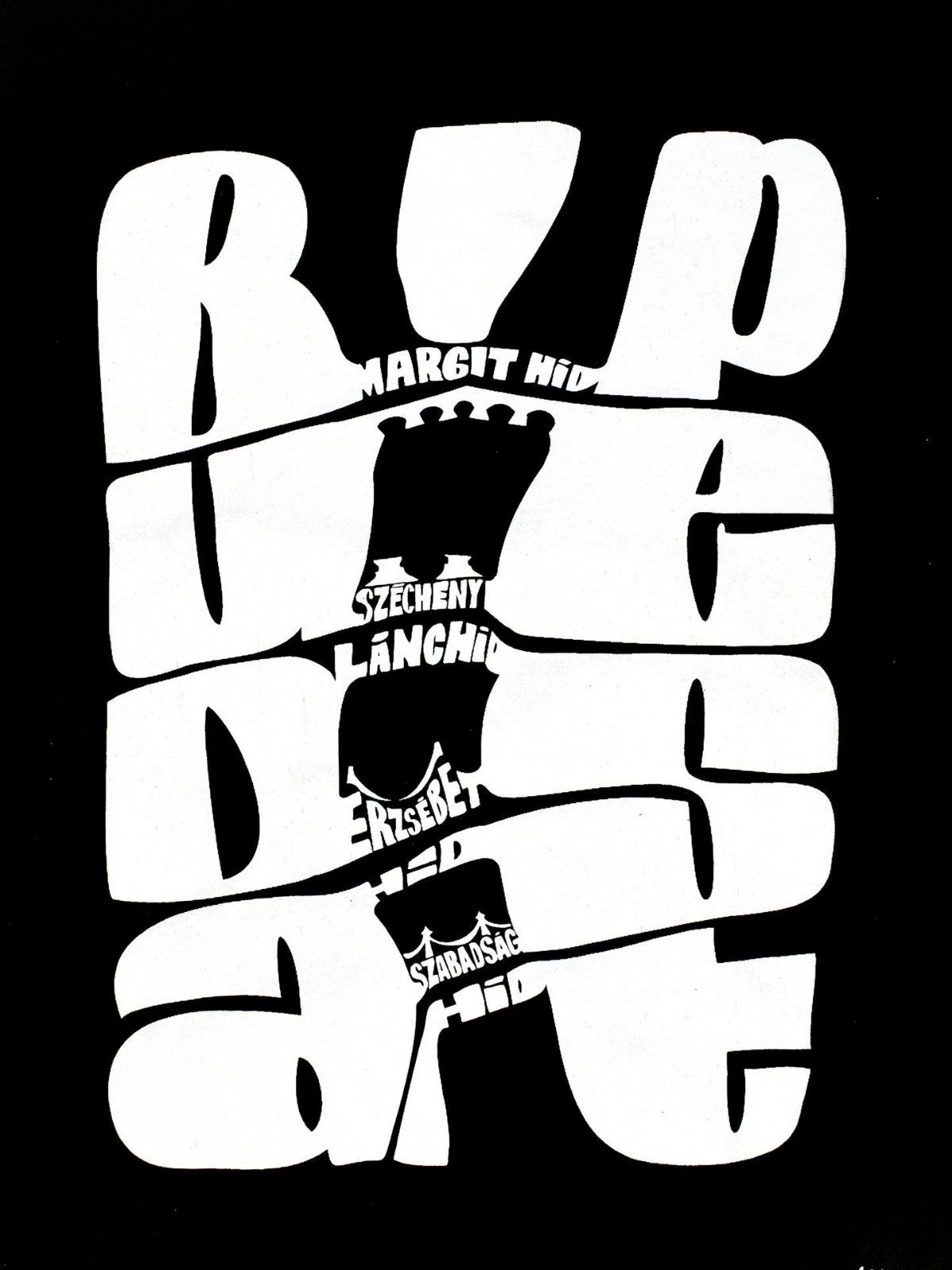 BUDAPEST BRIDGES white small graphic - Zita Majoros
