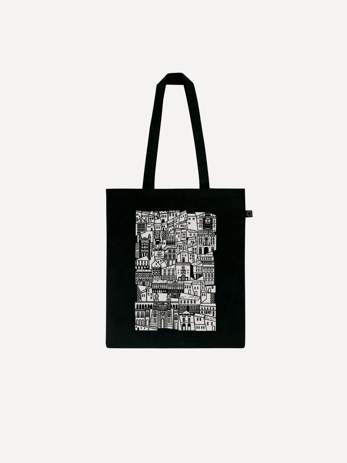 Canvas bag of black buildings