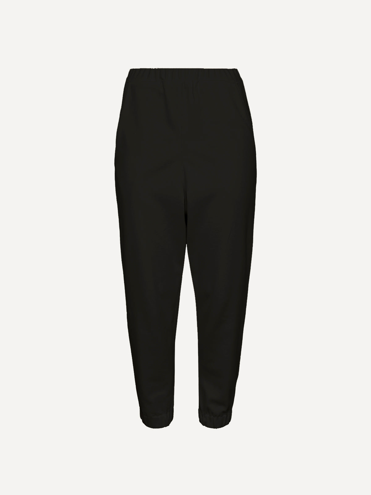 Black french terry rubber women's trousers