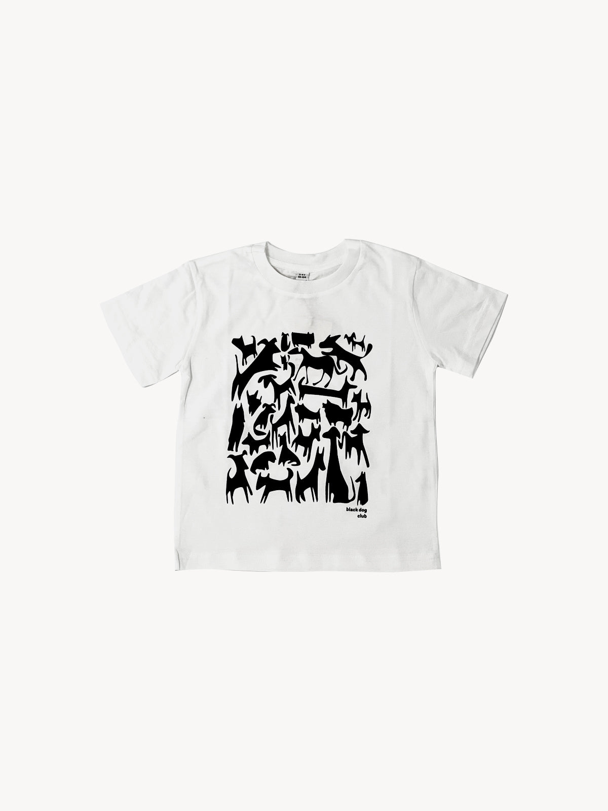 Black dog club patterned children's t-shirt
