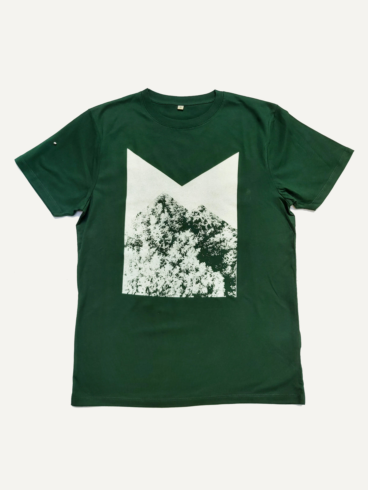 Green men's t-shirt with pattern