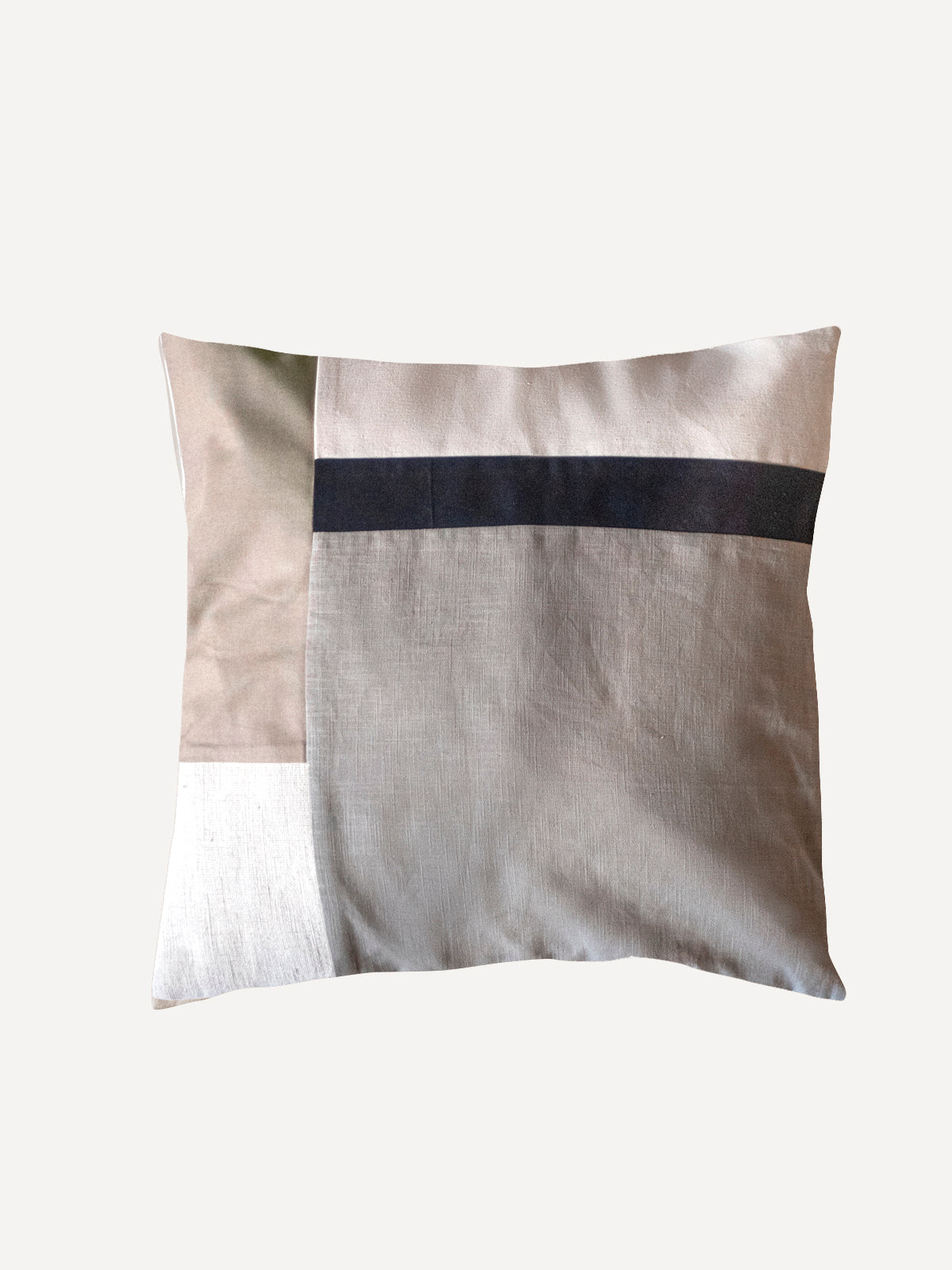 Black beige patchwork pillowcase