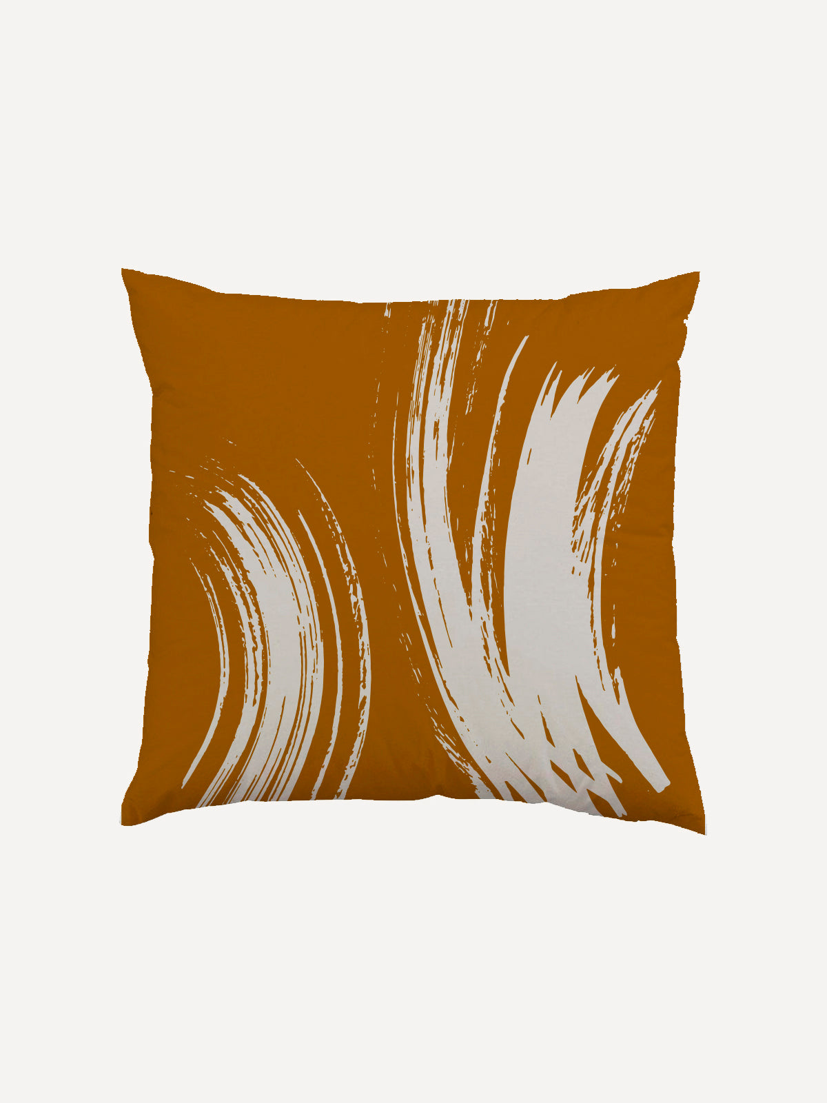 Mustard colored brush stroke cushion cover