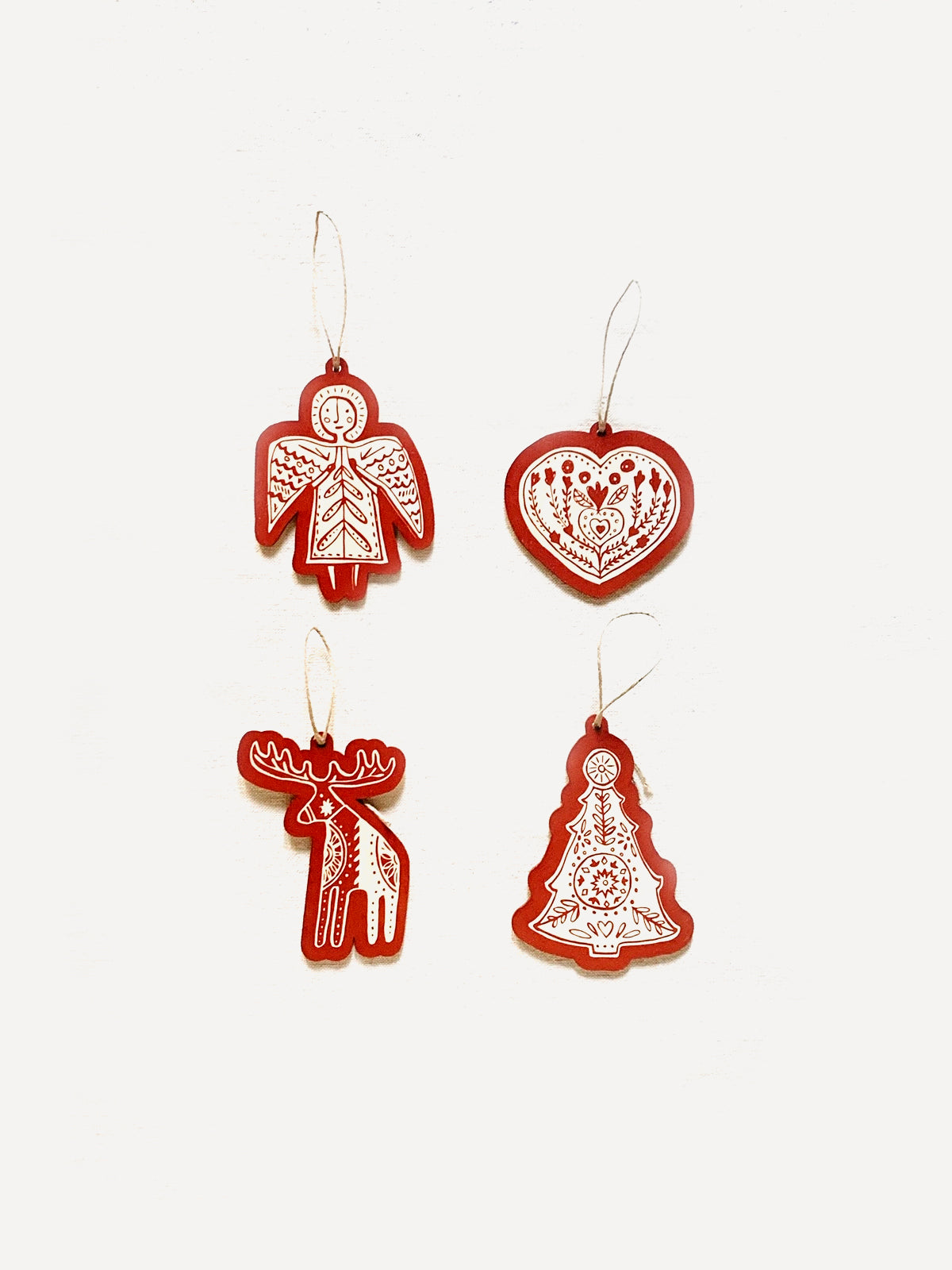 Laser cut wooden Christmas tree decorations